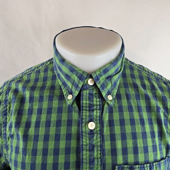 Abercrombie Fitch Shirt Mens Medium Blue Green Button Down Muscle Fit Preppy - Picture 2 of 9
